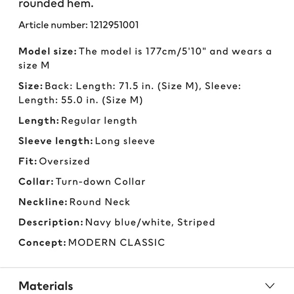 NWT H&M navy white striped oversize woven shirt size small - Picture 10 of 13